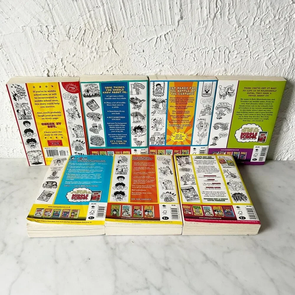 Middle School Series 7 Paperback Chapter Books for Kids by James Patterson